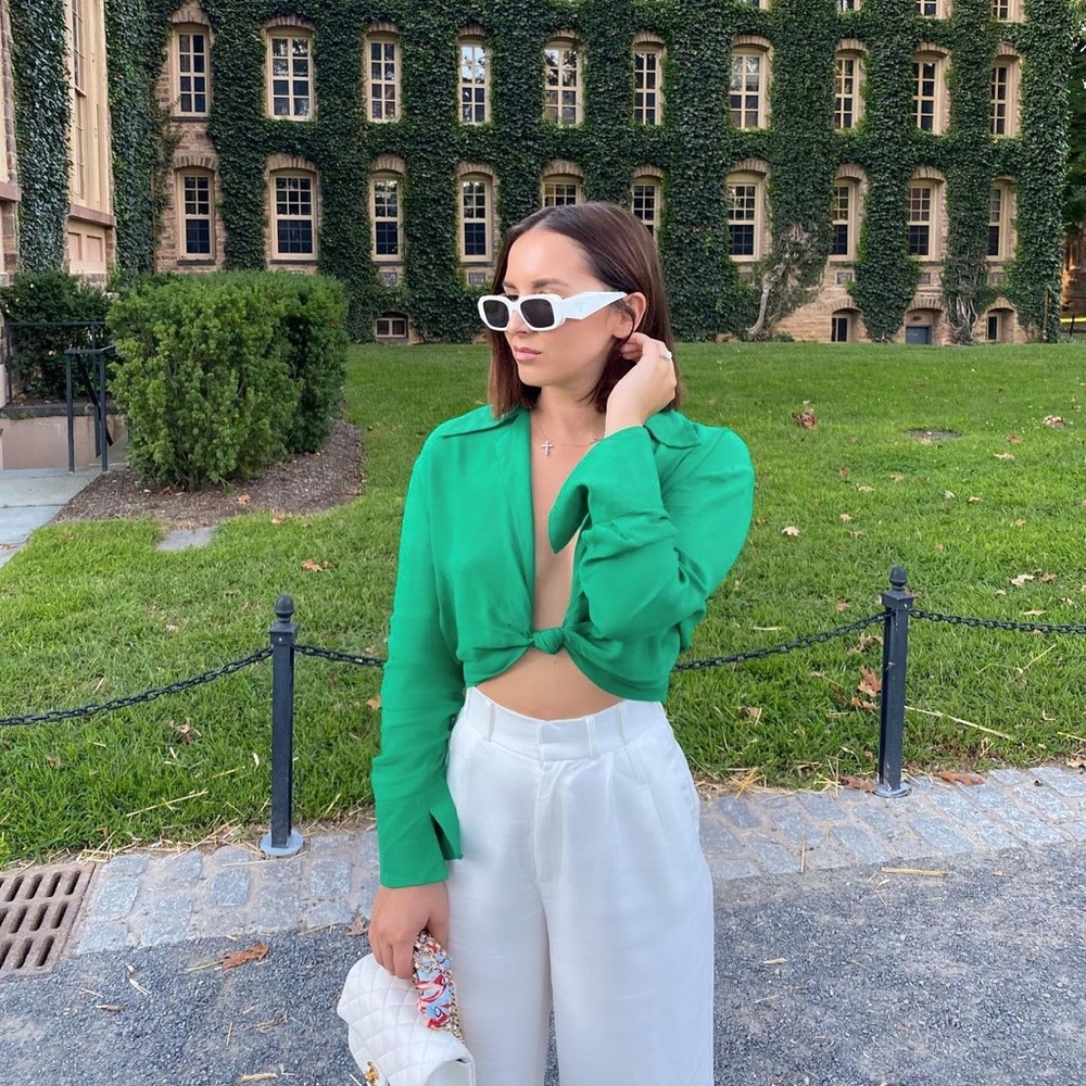 NWT ZARA knotted crop top Size M